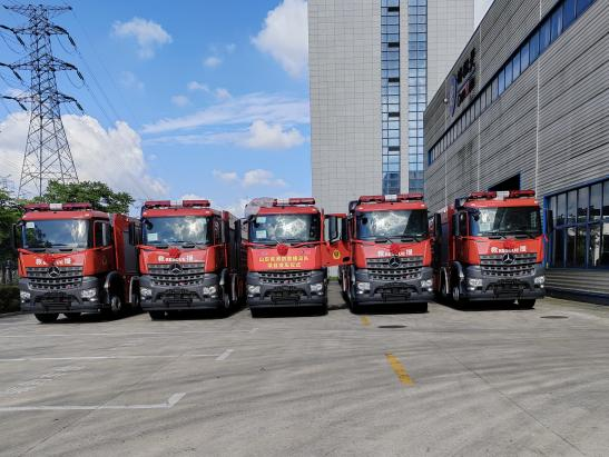 上海格拉曼国际消防装备有限公司 举行山东消防救援总队31台消防车发车仪式